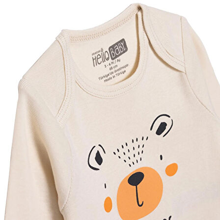 HelloBaby Erkek Bebek Uzun Kol Body Ribana Zarf Yaka