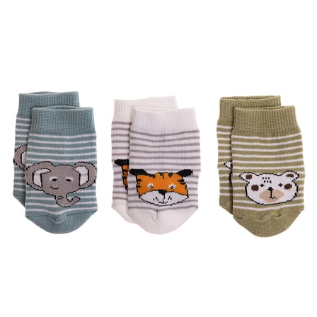HelloBaby Erkek Bebek 3lü Soket Çorap Hayvan Baskılı