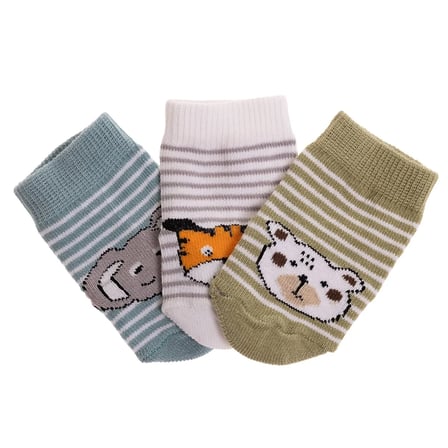HelloBaby Erkek Bebek 3lü Soket Çorap Hayvan Baskılı