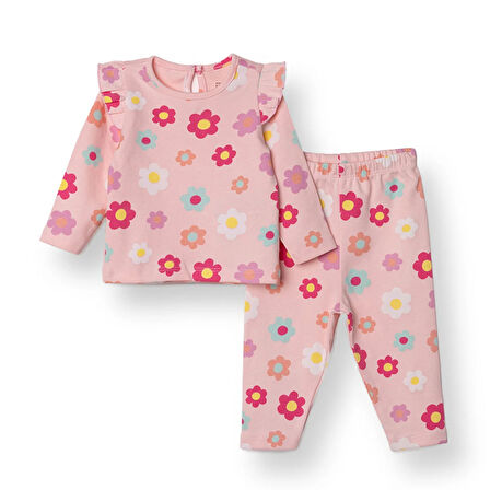 HelloBaby Kız Bebek Yenidoğan Sweatshirt-Patiksiz İnterlok Bisiklet Yaka Uzun Kol Patiksiz