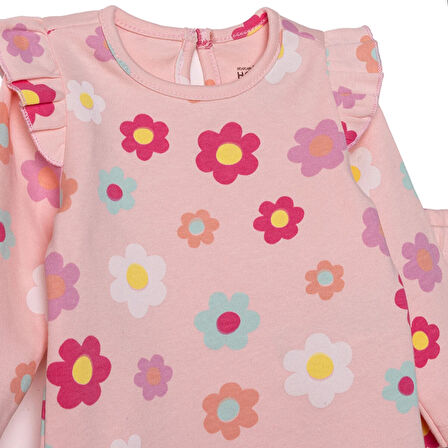 HelloBaby Kız Bebek Yenidoğan Sweatshirt-Patiksiz İnterlok Bisiklet Yaka Uzun Kol Patiksiz