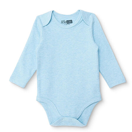 HelloBaby Erkek Bebek Uzun Kol Body İnterlok Zarf Yaka Uzun Kol