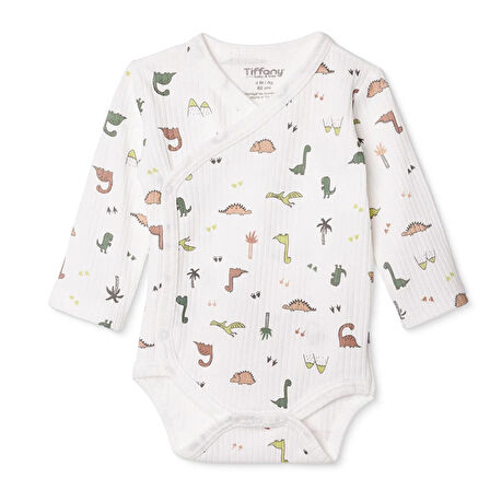 Tiffany Erkek Bebek Zıbın Body İnterlok V Yaka Uzun Kol