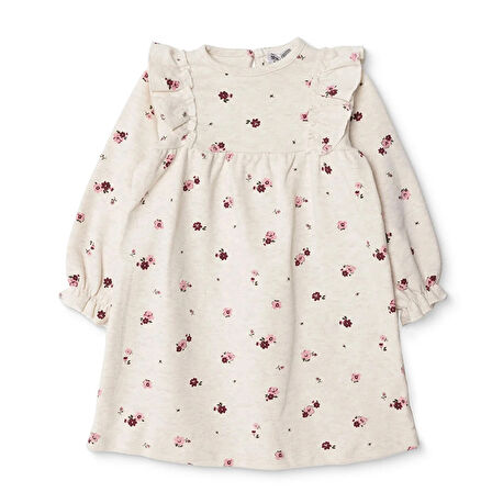 HelloBaby Kız Bebek Elbise Jakar Örme Bisiklet Yaka Uzun Kol