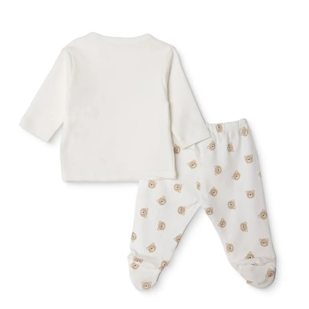 HelloBaby Erkek Bebek 5li Hastane Çıkışı Hayvan Baskılı Çıtçıtlı Zarf Yaka Long Sleeve Patikli