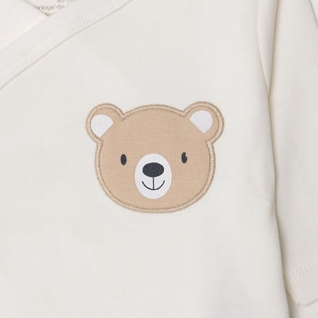 HelloBaby Erkek Bebek 5li Hastane Çıkışı Hayvan Baskılı Çıtçıtlı Zarf Yaka Long Sleeve Patikli