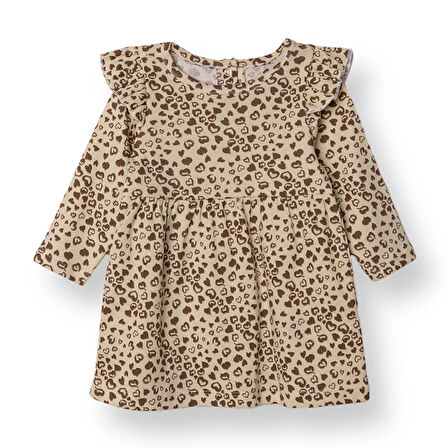 HelloBaby Kız Bebek Yenidoğan Elbise Bisiklet Yaka Uzun Kol Reçme Paça