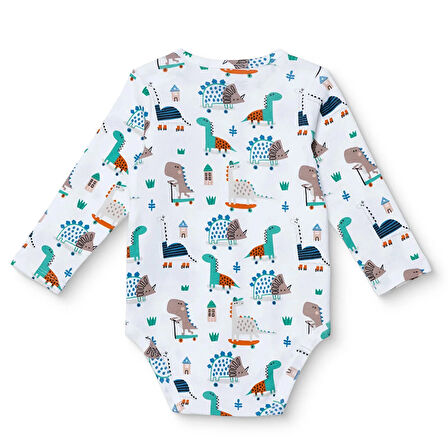 HelloBaby Erkek Bebek Uzun Kol Body İnterlok Çıtçıtlı Yaka Uzun Kol