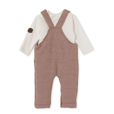 Bebetto Erkek Bebek Salopet-Sweatshirt Ayı Baskılı Düğmeli Bebe Yaka Uzun Kol Patiksiz