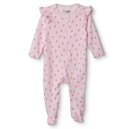 HelloBaby HelloBaby, Kız, Patikli Tulum, Çiçek Baskılı, Fermuarlı, Bisiklet Yaka, Uzun Paça, Uzun Kol