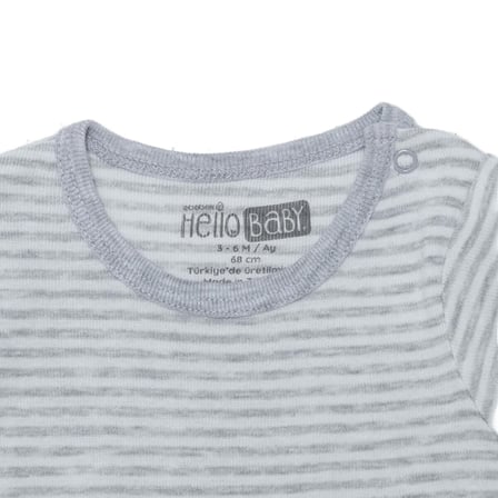 HelloBaby Erkek Bebek 2li Body Çıtçıtlı Çıtçıtlı Yaka Kısa Kol