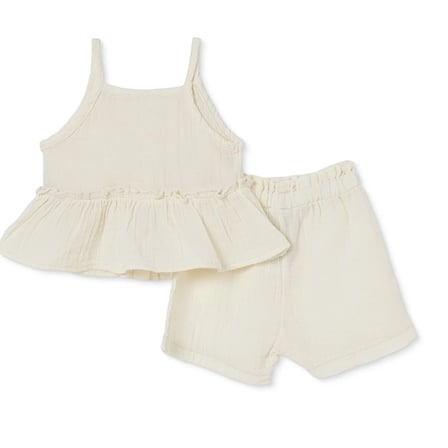 HelloBaby Kız Bebek Bluz-Şort Düğmeli İp Askılı Patiksiz