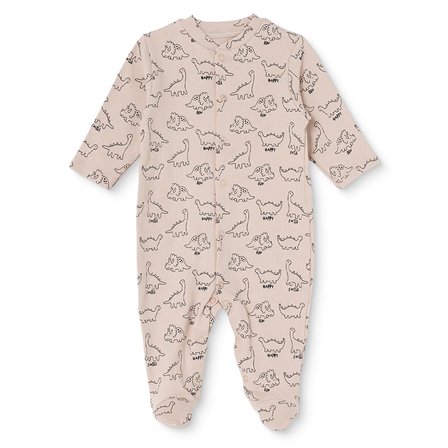 HelloBaby Erkek Bebek Tulum Dinozor Baskılı Çıtçıtlı Bisiklet Yaka Uzun Kol Patikli