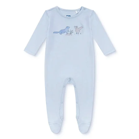 Mothercare Erkek Bebek Tulum Hayvan Baskılı Fermuarlı Bisiklet Yaka Uzun Kol Patikli