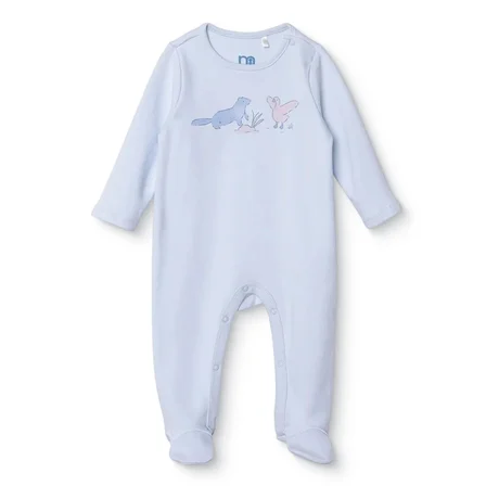 Mothercare Erkek Bebek Tulum Hayvan Baskılı Fermuarlı Bisiklet Yaka Uzun Kol Patikli