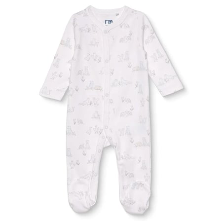 Mothercare Erkek Bebek Tulum Hayvan Baskılı Çıtçıtlı Bisiklet Yaka Uzun Kol Patikli
