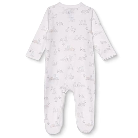 Mothercare Erkek Bebek Tulum Hayvan Baskılı Çıtçıtlı Bisiklet Yaka Uzun Kol Patikli
