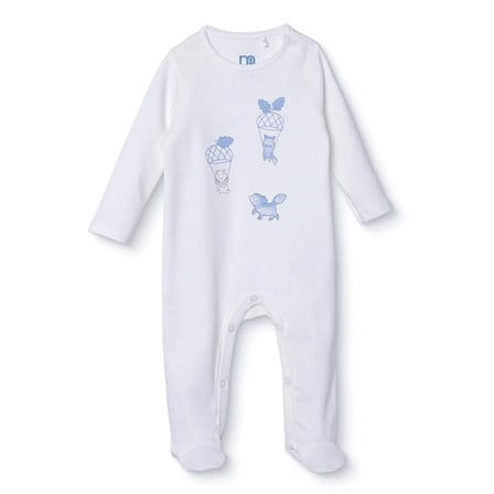 Mothercare Erkek Bebek Tulum Hayvan Baskılı Fermuarlı Bisiklet Yaka Uzun Kol Patikli