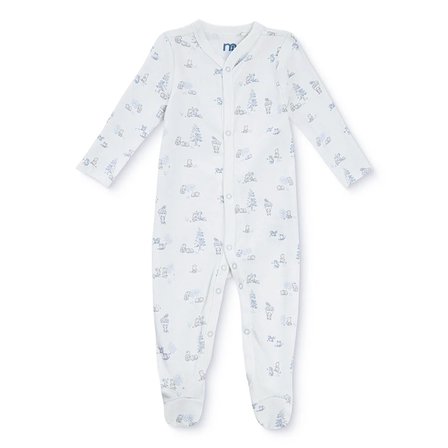 Mothercare Erkek Bebek Tulum Hayvan Baskılı Çıtçıtlı Bisiklet Yaka Uzun Kol Patikli
