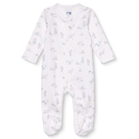 Mothercare Erkek Bebek Tulum Hayvan Baskılı Çıtçıtlı Bisiklet Yaka Uzun Kol Patikli