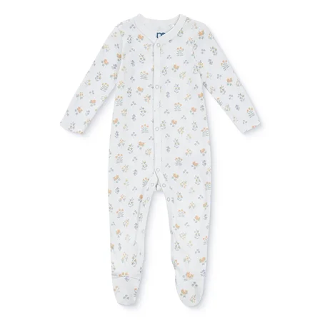 Mothercare Kız Bebek Tulum Çiçek Baskılı Çıtçıtlı Bisiklet Yaka Uzun Kol Patikli