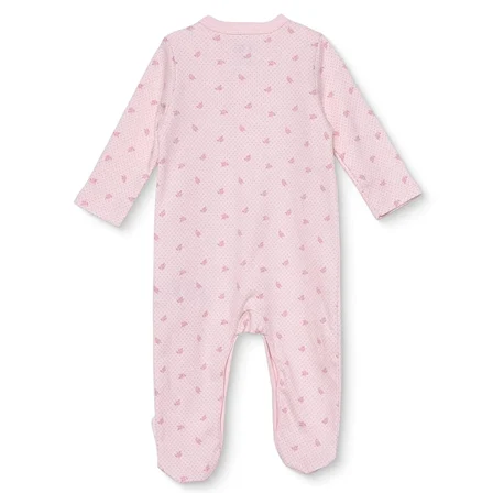 Mothercare Kız Bebek Tulum Çiçek Baskılı Çıtçıtlı Bisiklet Yaka Uzun Kol Patikli