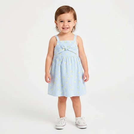 HelloBaby Kız Bebek Elbise Meyve Baskılı Modelli Yaka Strappy Reçme