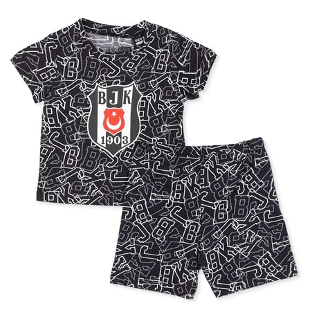 Beşiktaş Erkek Bebek Pijama Takımı Bisiklet Yaka Kısa Kol Reçme