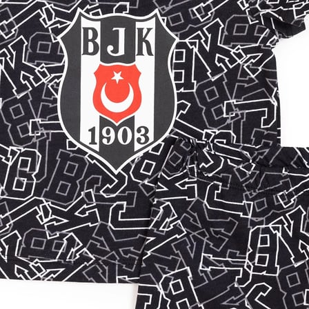 Beşiktaş Erkek Bebek Pijama Takımı Bisiklet Yaka Kısa Kol Reçme