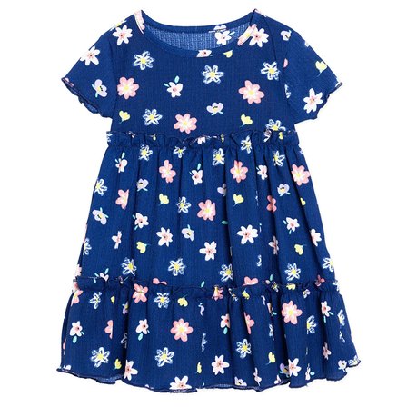 HelloBaby Kız Bebek Elbise Çiçek Baskılı Bisiklet Yaka Atlet