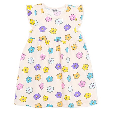 HelloBaby Kız Bebek Elbise Çiçek Baskılı Bisiklet Yaka Atlet