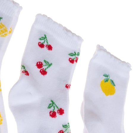 HelloBaby Kız Bebek 5li Soket Çorap Kiraz Baskılı