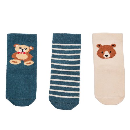 HelloBaby Erkek Bebek 3lü Soket Çorap Puantiye Baskılı