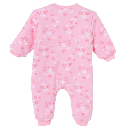 HelloBaby Kız Bebek Uyku Tulumu Kalp Baskılı Fermuarlı Bisiklet Yaka Uzun Kol Ribanalı