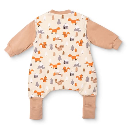 HelloBaby Erkek Bebek Uyku Tulumu Hayvan Baskılı Fermuarlı Bisiklet Yaka Uzun Kol Ribanalı