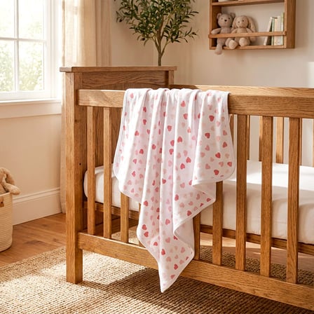 Little Dreams Kız Bebek Battaniye Kalp Baskılı