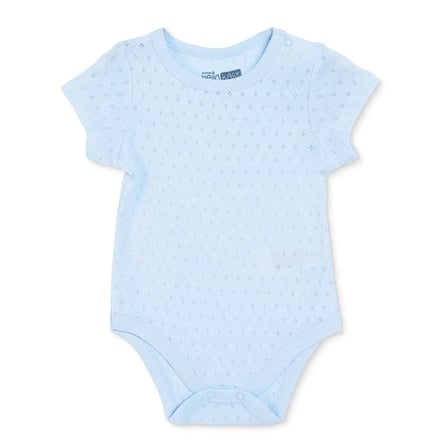 HelloBaby Erkek Bebek Jakarlı Body Çıtçıtlı Zarf Yaka Kısa Kol