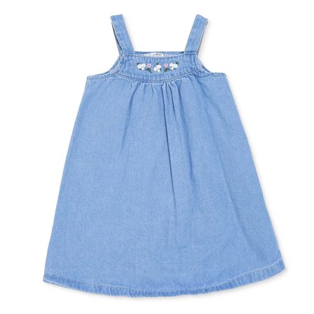 HelloBaby Kız Bebek Elbise Çiçek Baskılı Modelli Yaka İp Askılı