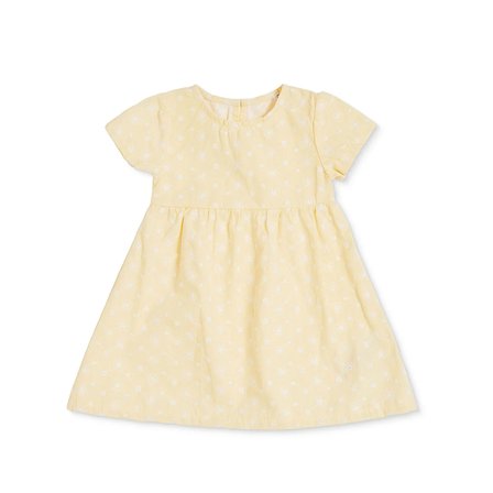 HelloBaby Kız Bebek Elbise Çiçek Baskılı Modelli Yaka Kısa Kol Reçme