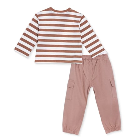 HelloBaby Erkek Bebek Tişört-Pantolon Hayvan Baskılı Bisiklet Yaka Long Sleeve Lastikli