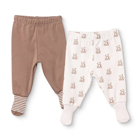 HelloBaby Erkek Bebek 2li Pantolon Ayı Baskılı Çoraplı