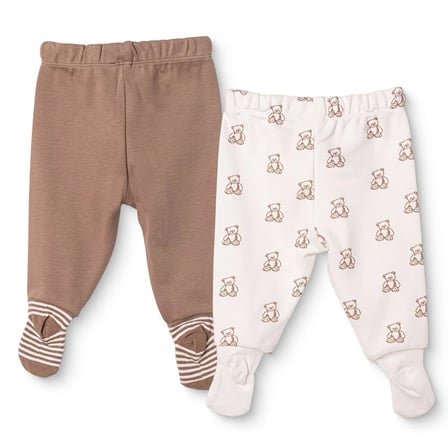 HelloBaby Erkek Bebek 2li Pantolon Ayı Baskılı Çoraplı