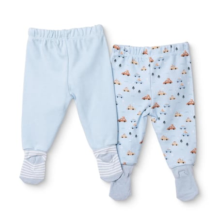 HelloBaby Erkek Bebek 2li Pantolon Araba Baskılı Çoraplı
