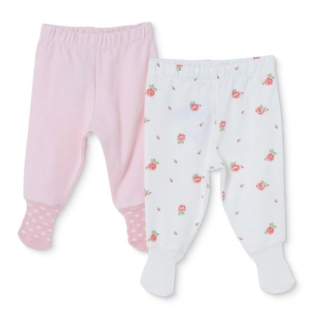 hellobaby kız bebek 2li pantolon çiçek baskılı çoraplı