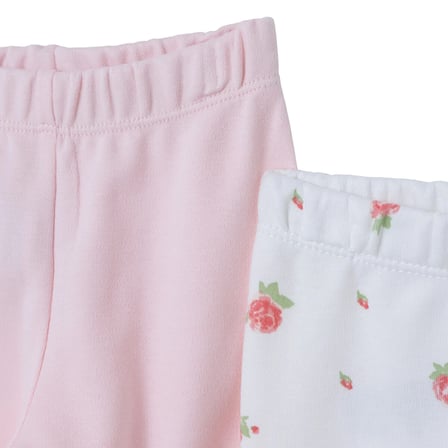 HelloBaby Kız Bebek 2li Pantolon Çiçek Baskılı Çoraplı
