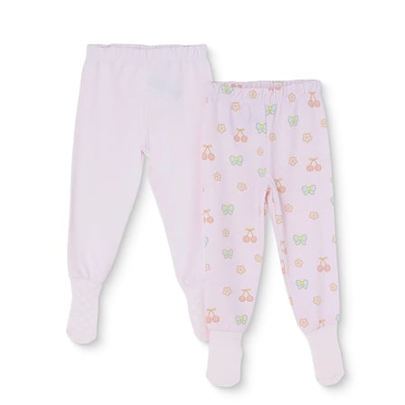 Hellobaby Kız Bebek 2Li Pantolon Kiraz Baskılı Çoraplı