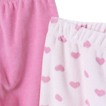 HelloBaby Kız Bebek 2li Pantolon Kalp Baskılı Çoraplı