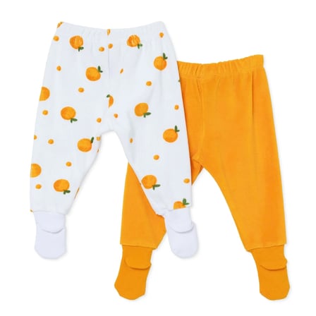HelloBaby Kız Bebek 2li Pantolon Meyve Baskılı Çoraplı