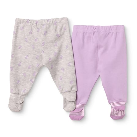HelloBaby Kız Bebek 2li Pantolon Çiçek Baskılı Çoraplı