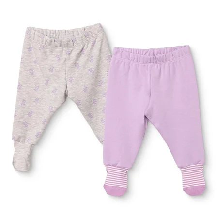 HelloBaby Kız Bebek 2li Pantolon Çiçek Baskılı Çoraplı